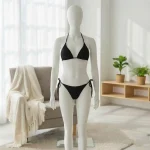 Hanging Neck Solid Color Bikini Set - Image 7
