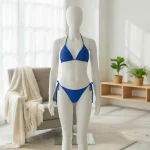 Hanging Neck Solid Color Bikini Set - Image 8