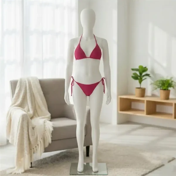 Hanging Neck Solid Color Bikini Set