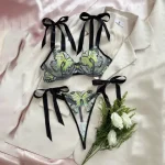 Butterfly Mesh Embroidery Women’s Erotic Lingerie Set - Image 5