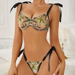 Butterfly Mesh Embroidery Women’s Erotic Lingerie Set - Image 2