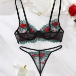 China Ultra Thin lace Sexy Underwear Anti Sagging Set - Image 6