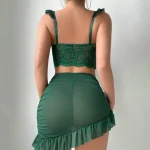 Cross-Border Lace See-Through Three-Piece Set - Image 3