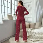Floral Print Long Pant Lovely Loungewear Full Sleeve Nightwear - Image 3