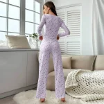 Floral Print Long Pant Lovely Loungewear Full Sleeve Nightwear - Image 4
