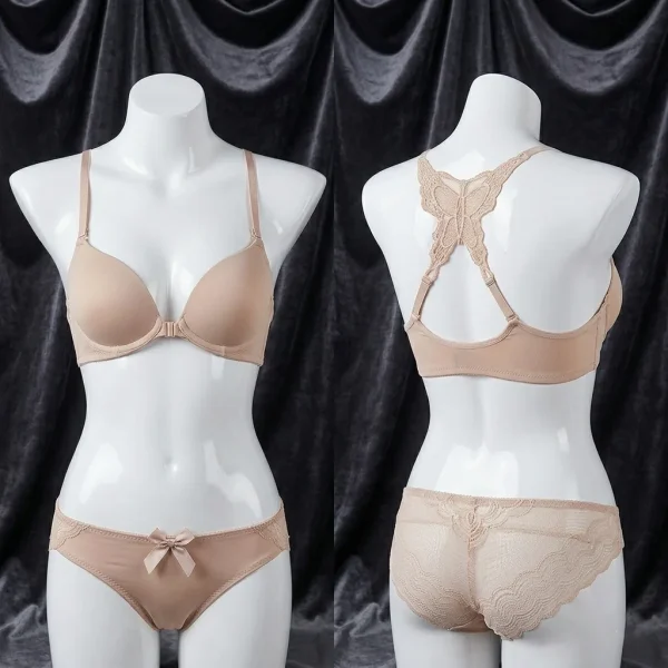 Front Open Butterfly Bra Panty Set