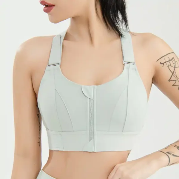 Front Zipper Shockproof Sports Bra