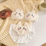 Gothic Kitten Plush Half Cup Seamless Bra Panty Set - Image 4