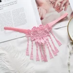 Hollow Out Embroidered pearl Thong Panty - Image 7