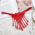 Hollow Out Embroidered pearl Thong Panty - Image 8