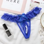 Lace Crotchless Pearl Thong Panty - Image 8