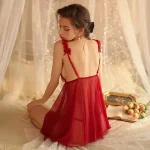 Low-Cut Front Buckle Suspender Nightie - Image 12