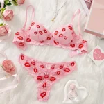 Luxury Valentine Lace Lip Embroidered Sexy Lingerie - Image 5