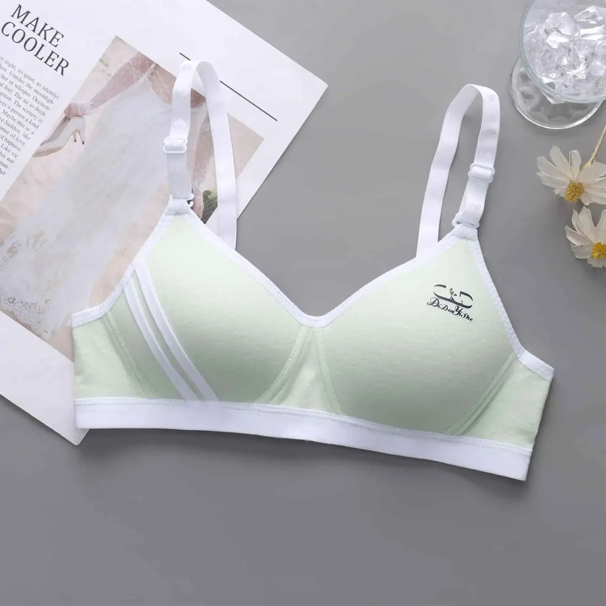 Pure Cotton Korean Style Student Push-Up Bra - Image 6