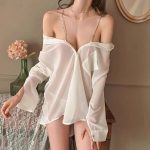 See-Through Camisole Chiffon Shoulder Shirt Nightdress