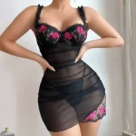 Sexy Lace See-Through Temptation Nightgown - Image 3