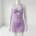 Sexy Mesh See-Through Hollow Hip Skirt Nightgown - Image 9