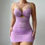 Sexy Mesh See-Through Hollow Hip Skirt Nightgown - Image 2