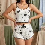 Two Pieces Short Tank Tops And Shorts Sleepwear Set