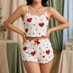 Two Pieces Short Tank Tops And Shorts Sleepwear Set - Image 4