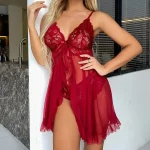 Feminine V Neck Lace Sexy Intimates Suspenders - Image 2