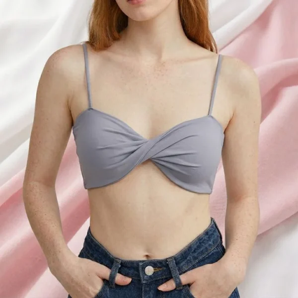 Summer Ice Silk Twisted Vest Suspender Push-Up Bra
